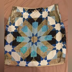 Needle and thread sequin skirt